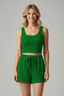Women’s Two-Piece Sleeveless Crop Top And Shorts Set