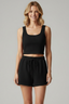 Women’s Two-Piece Sleeveless Crop Top And Shorts Set