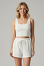 Women’s Two-Piece Sleeveless Crop Top And Shorts Set