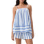 Women’s Two-Piece Stripe Sleeveless Top and Shorts Set