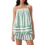 Women’s Two-Piece Stripe Sleeveless Top and Shorts Set