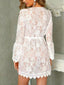 Women's V-Neck Floral Bell Sleeve Boho Mini Dress