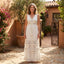 Women's V-Neck Boho Tiered Sleeveless Maxi Dress