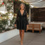 Women's V-Neck Floral Bell Sleeve Boho Mini Dress