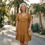 Women's V-Neck Ruffle Hem Babydoll Dress