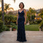 Women’s V-Neck Sequin Open Back Maxi Dress