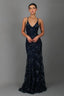 Women’s V-Neck Sequin Open Back Maxi Dress