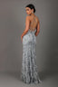 Women’s V-Neck Sequin Open Back Maxi Dress