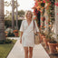 Women's V-Neck Short Sleeve Wrap Boho Mini Dress