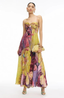 Women's Vibrant Pleated Floral Maxi Dress