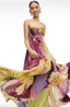 Women's Vibrant Pleated Floral Maxi Dress
