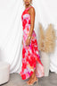 Women’s Red Vibrant Pleated Summer Maxi Dress