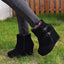 Women’s Vintage Buckle Wedge Faux Suede Ankle Boots