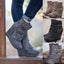 Women’s Vintage Buckle Wedge Faux Suede Ankle Boots