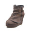 Women’s Vintage Buckle Wedge Faux Suede Ankle Boots