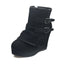 Women’s Vintage Buckle Wedge Faux Suede Ankle Boots