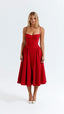 Women’s Vintage Spaghetti Straps Corset Midi Dress