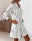 Women's White Graphic Print Shirt Dress