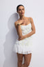 Women's Spaghetti Strap 3D Rosette Ruffle Hem Mini Dress