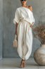 Women’s White Two-Piece Comfortable Set