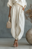 Women’s White Two-Piece Comfortable Set