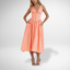 Women's Floral Print V-Neck Sleeveless A-Line Midi Dress - Peach